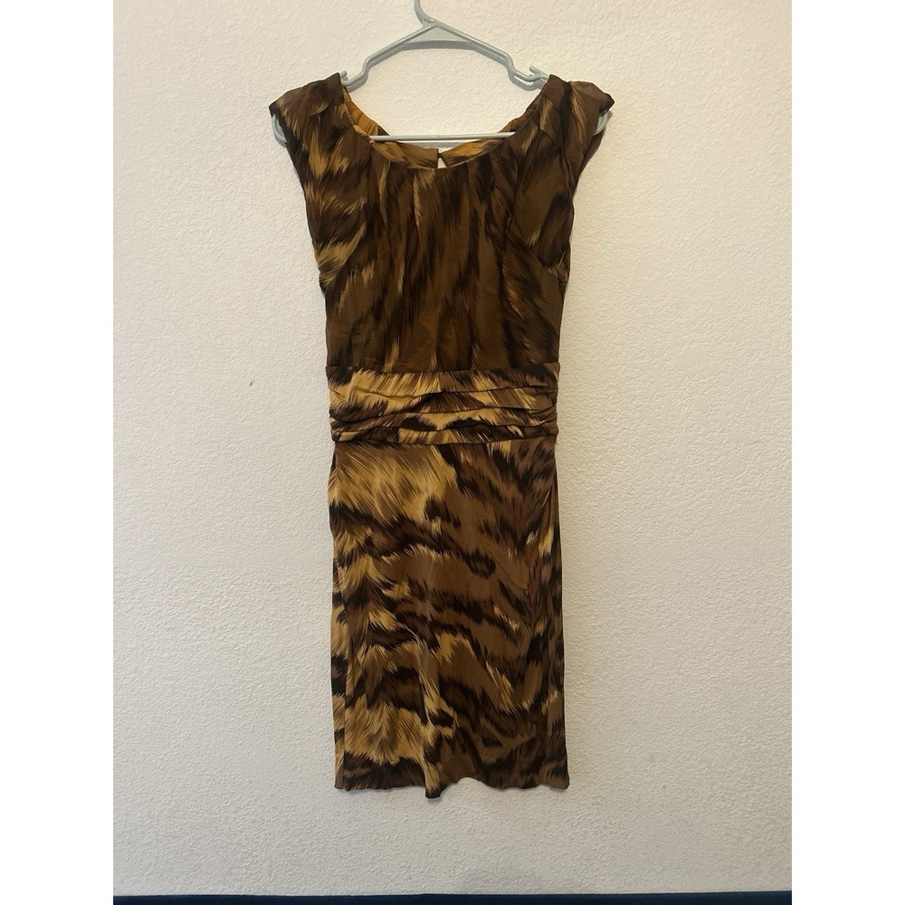 diane von furstenberg dress Tiger Animal Print Silk Dress Size 6